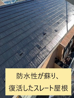 蘇ったスレート屋根